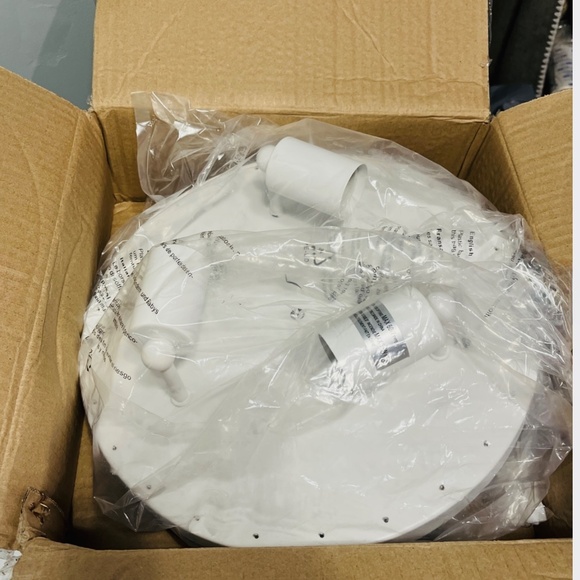 Light Fixture Ceiling Flush Mount White Wood Beaded Vintage Boho/Farm Style - Picture 8 of 9